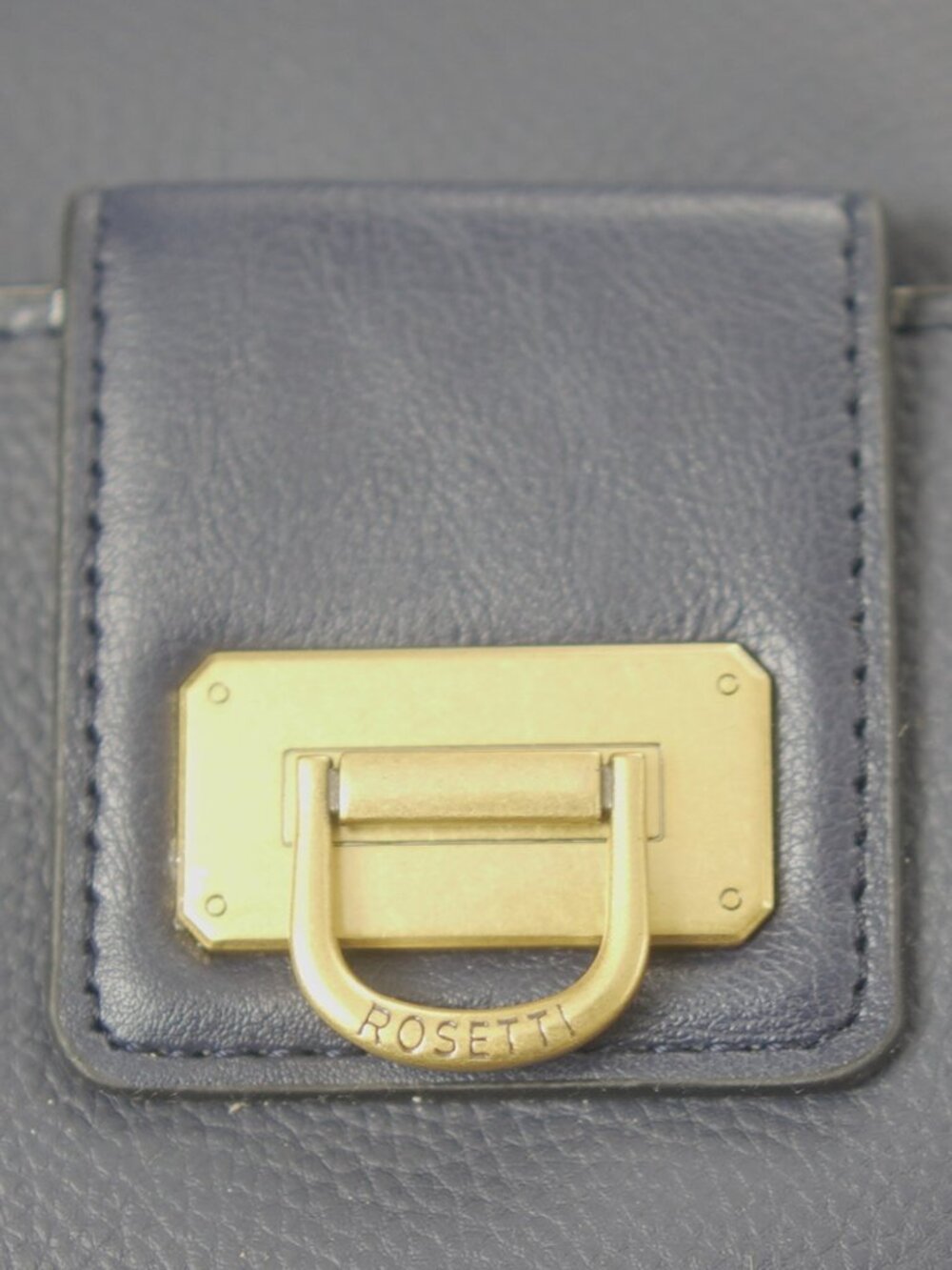 Rosetti Navy Faux Leather Laptop Backpack Work Travel Bag w/ Gold Hardware Chic - Picture 5 of 14